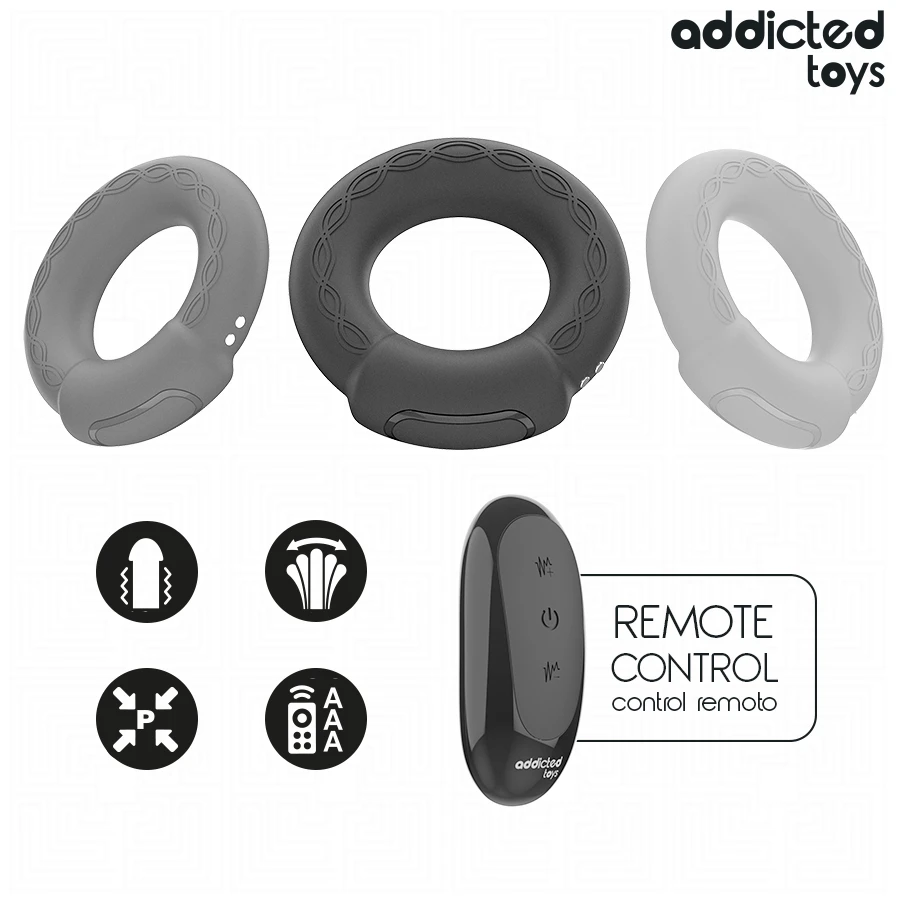 ADDICTED TOYS - ANELLO PER IL PENE VIBRANTE CON EFFETTO RISCALDANTE E TELECOMANDO